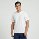 Men's White Crew Neck Athleisure Drifit T-Shirt, White, small