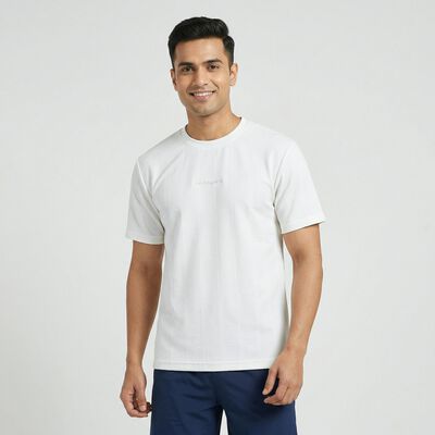Men's White Crew Neck Athleisure Drifit T-Shirt