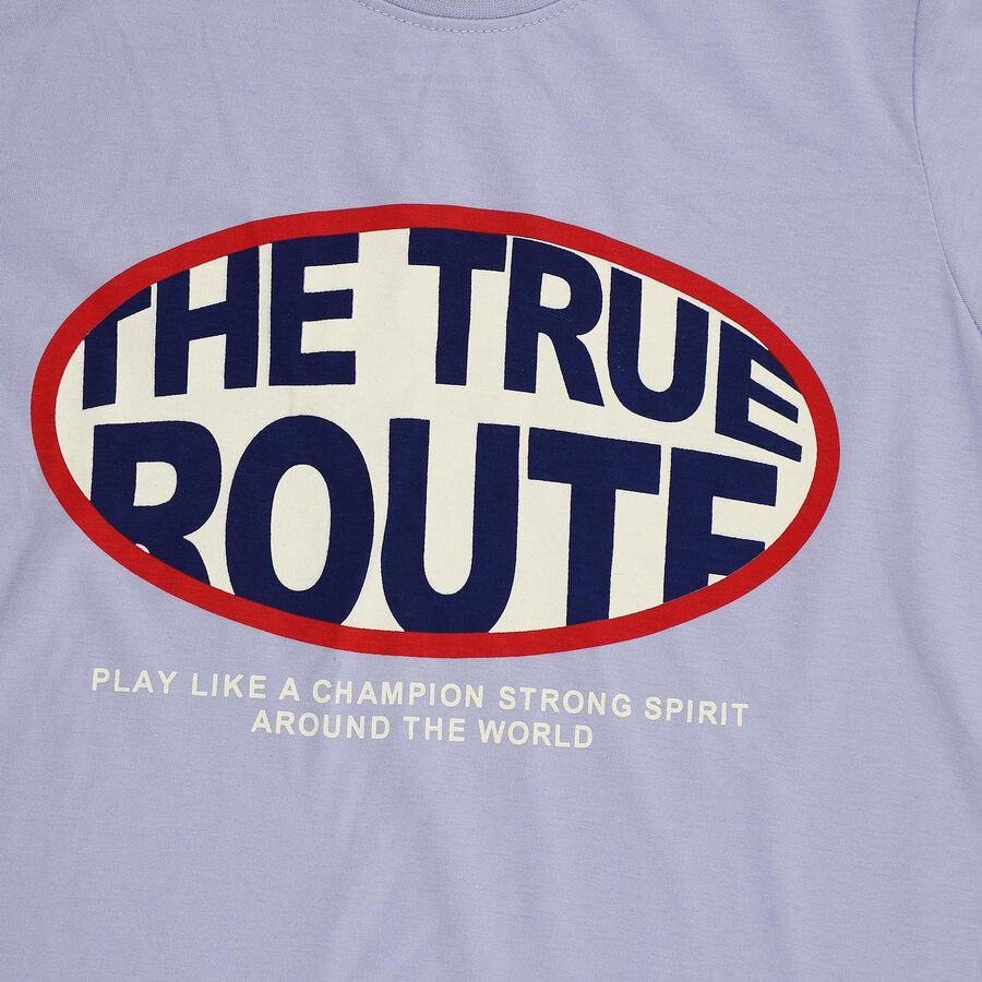 Boys' Half Sleeves T-Shirt, हल्का नीला, large