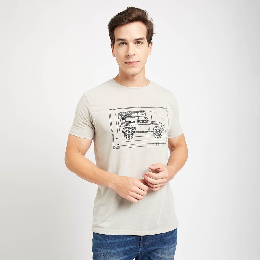 Round Neck T- Shirt, Light Grey, large image number null