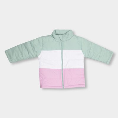 Infants' Light Sage Green Colorblock Zip Casual Jacket