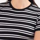 Women's Jet Black Round Neck Casual T-Shirt, Black, small