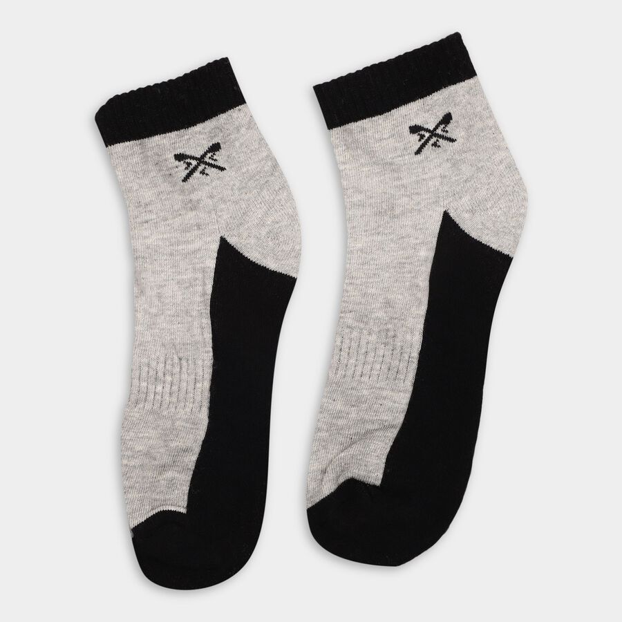 Men's Socks (Pack of 3), मिश्रित हल्का ग्रे, large
