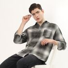 Men's Muted Olive Green Cotton Full Sleeve Spread Collar Casual Shirt, Olive, small