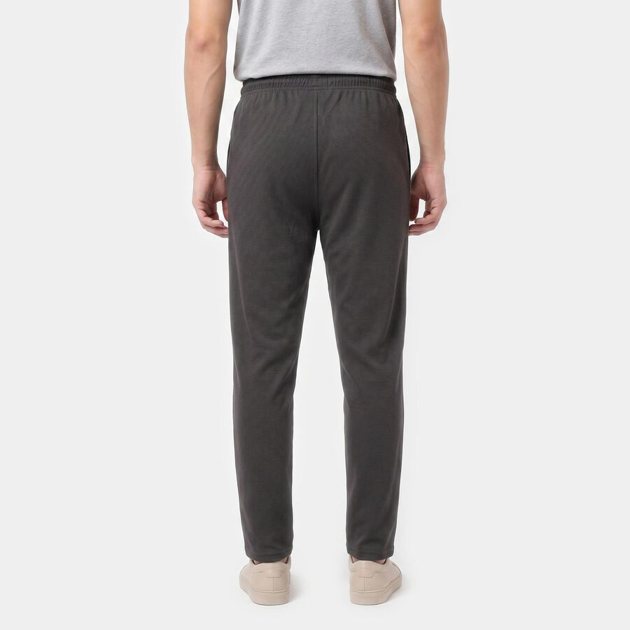 Men's Charcoal Slim Fit Solid Track Pants, Charcoal, large