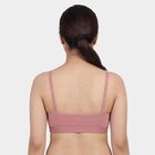 Women's Pink Cotton Blend Round Neck Wireless Non-Padded Bra, Light Pink, small
