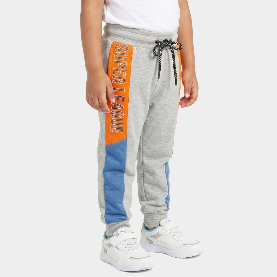 Boys Ecru Melange Jogger Graphic Pyjama, Ecru Melange, large