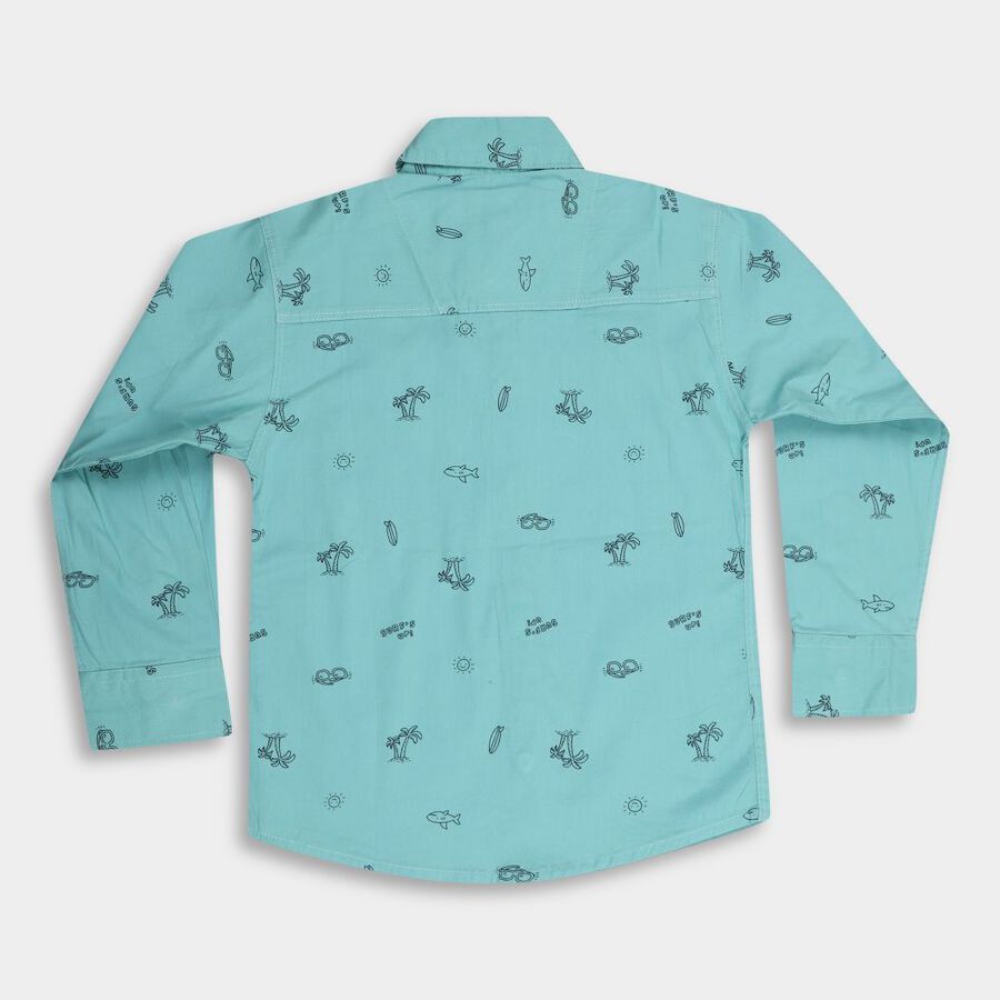 Boys' Cotton Casual Shirt, Dark Green, large image number null
