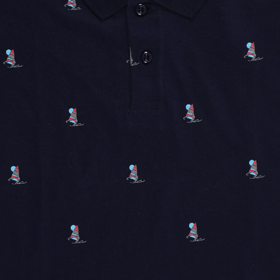 Boys' Half Sleeves T-Shirt, नेवी ब्लू, large image number null