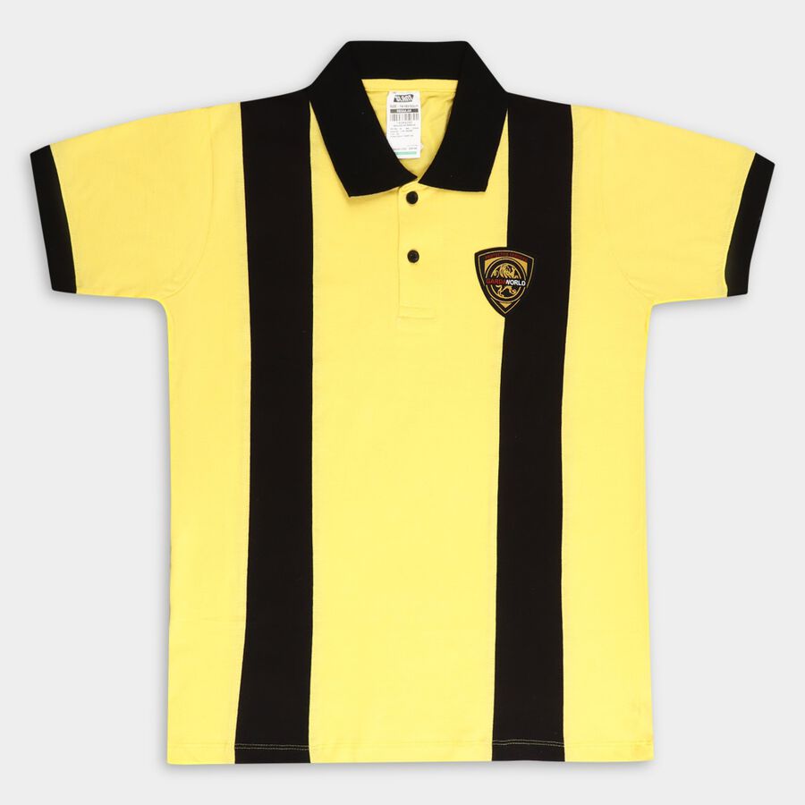 Boys' Cotton T-Shirt, Yellow, large image number null