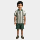 Boys Olive Round Neck Casual Half Sleeve T-Shirt, Olive, small