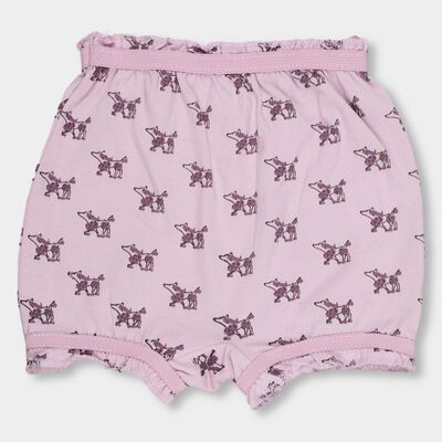 Girls' Light Pink Regular Fit Printed Bloomer