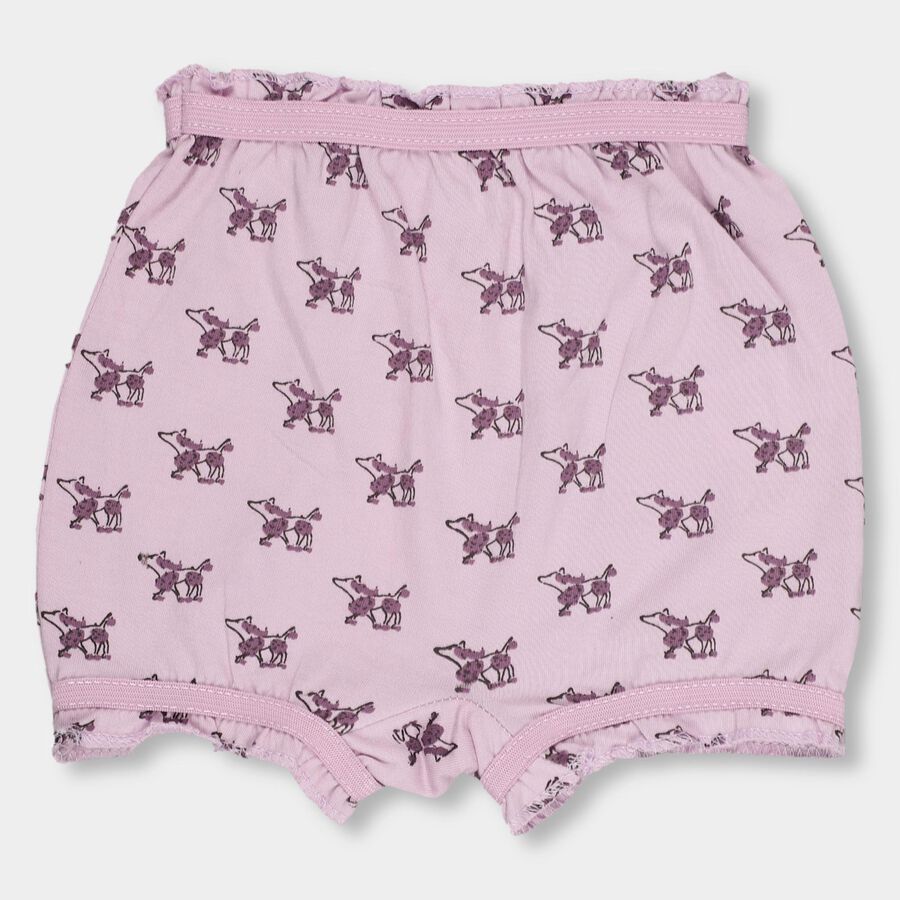 Girls' Light Pink Regular Fit Printed Bloomer, Lilac, large image number null