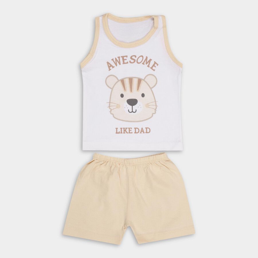 Infant Boys' 100% Cotton Baba Suit, गहरा पीला, large