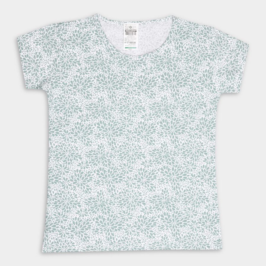 Girls' Cotton T-Shirt, Light Green, large image number null
