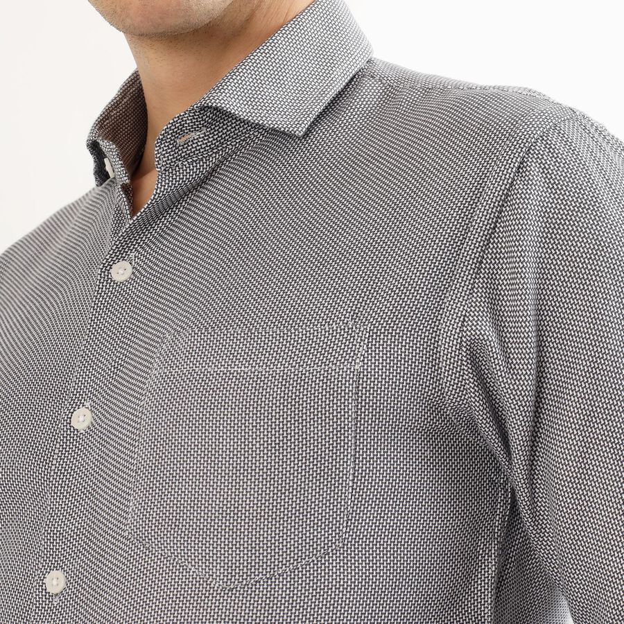 Men's Light Grey Cotton Classic Formal Shirt, हल्का ग्रे, large image number null