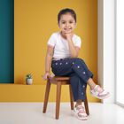 Girls Navy Blue Wide Leg Star Jeans, Dark Blue, small