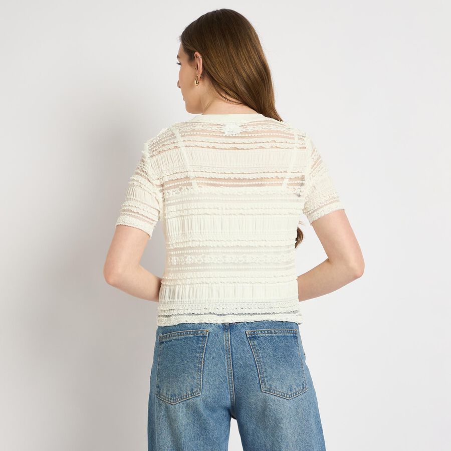 Ladies'  Crop  Top, ऑफ व्हाइट, large
