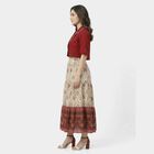 Women's Red Cotton Round Neck Solid Kurta, Red, small