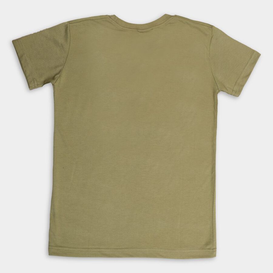Boys Placement Print T-Shirt, Olive, large image number null