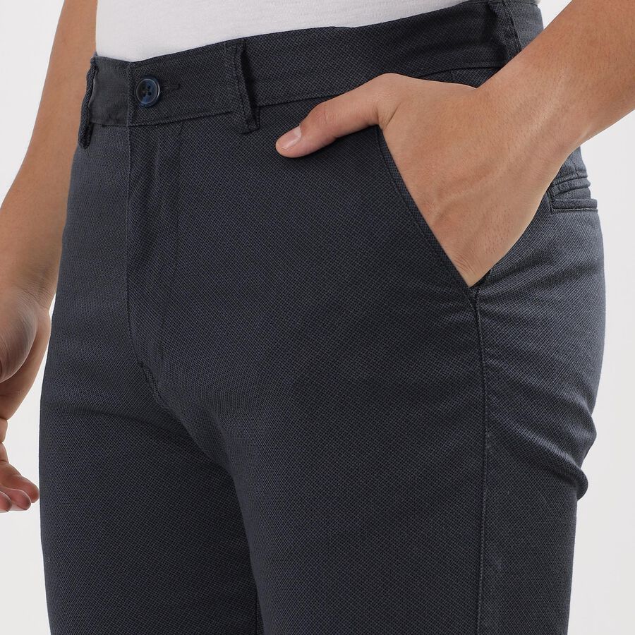 Men's Slim Fit Casual Trousers , नेवी ब्लू, large image number null
