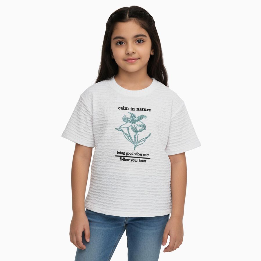 Girls' T-Shirt, White, large image number null