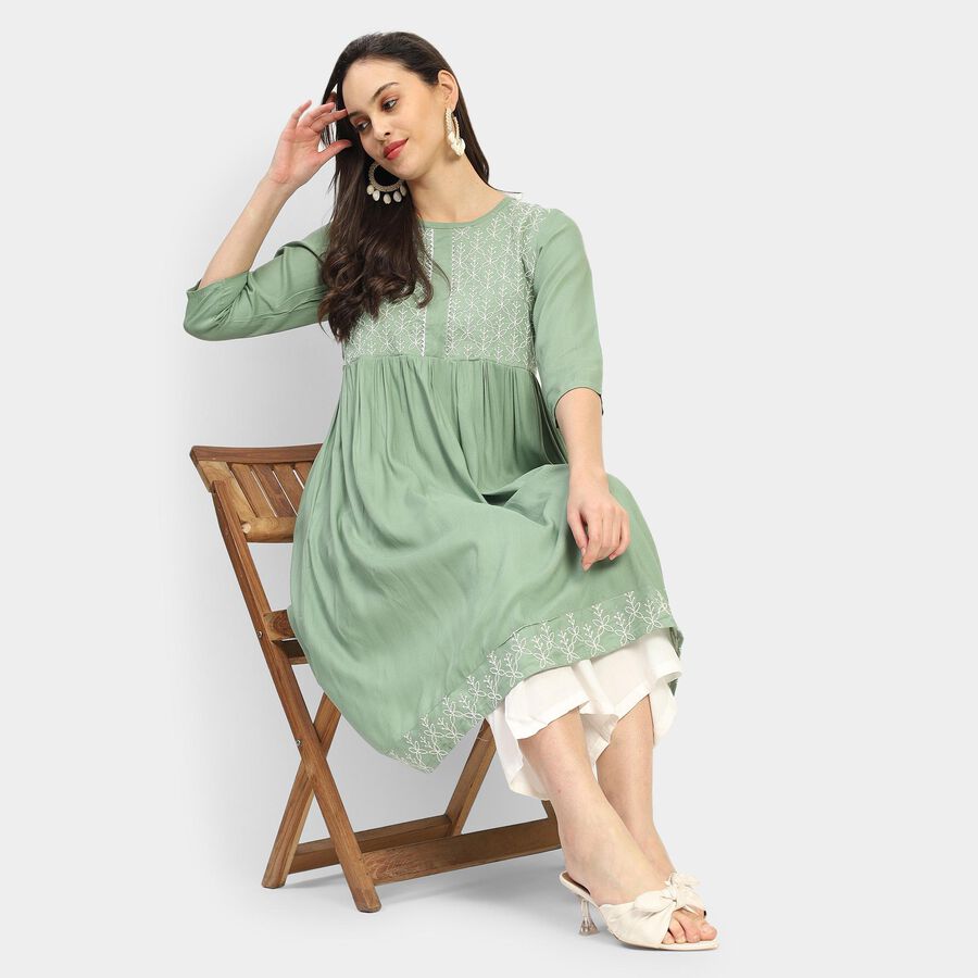 Ladies' Kurta Pyjama Set, Light Green, large image number null