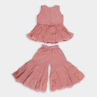 Girls Dusty Pink Sleeveless Sequin Top and Sharara Fusion Set, Pink, small image number null