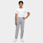 Boys' Light Grey Regular Fit Graphic Printed Pyjama, मिश्रित हल्का ग्रे, small