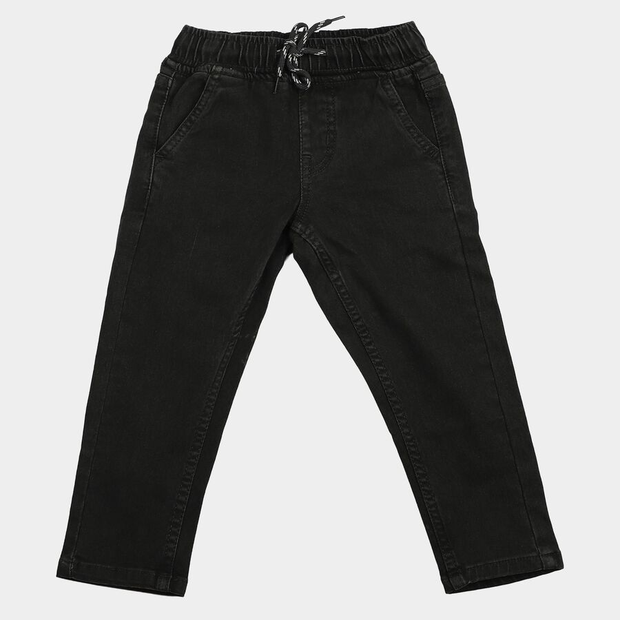 Boys Olive Straight Fit Washed Jeans, ओलिव, large