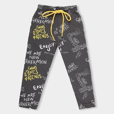 Boys' Muted Charcoal Gray Jogger Pyjama