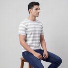 Men's Grey Round Neck Casual T-Shirt, हल्का ग्रे, small