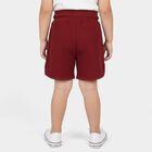 Girls' Wine Cotton Elastic Waist Shorts, Wine, small