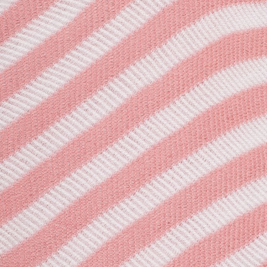 Girls Light Pink High Neck Striped Pullover, Light Pink, large image number null