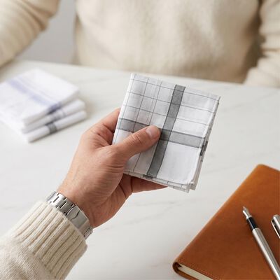 Men's Grey Pack of 3 Handkerchief