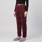 Women's Maroon Straight Fit Polka Dot Printed Pyjama, वाइन, small