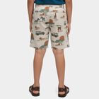 Boys' Beige Cotton Regular Fit Bermuda Shorts, Beige, small