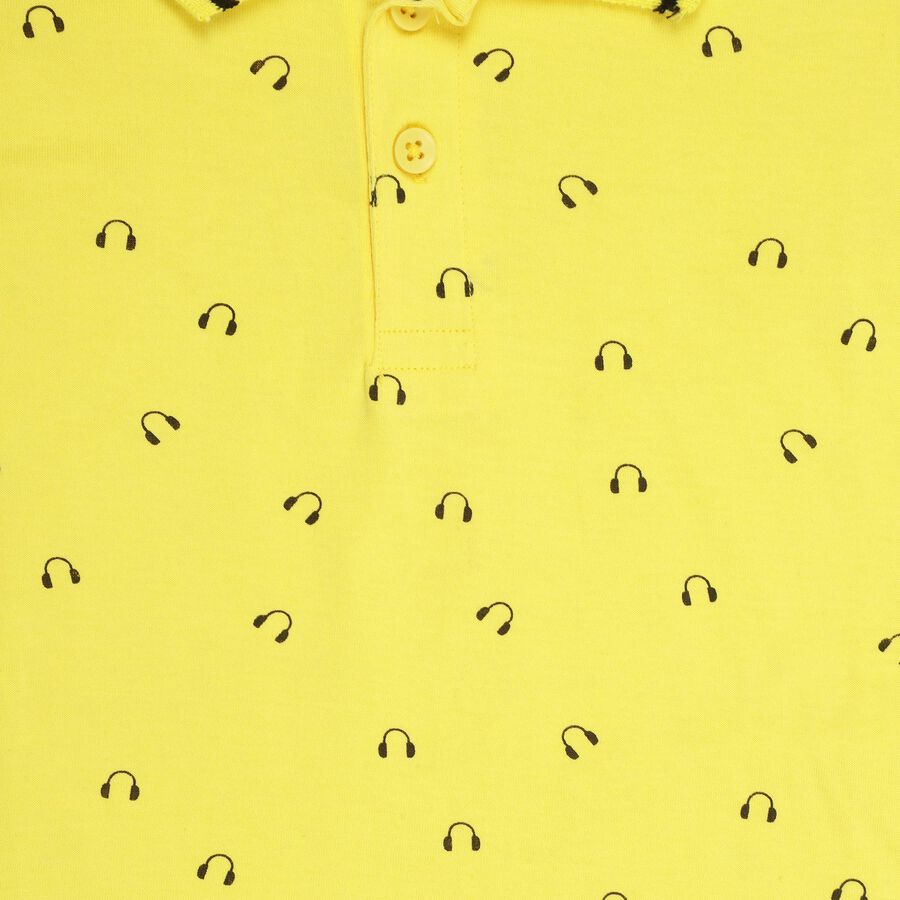 Boys' 100% Cotton Half Sleeves T-Shirt, Yellow, large image number null