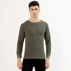Men's Muted Olive Green Round Neck Thermal, Olive, small image number null