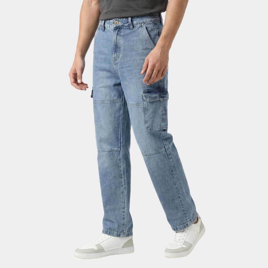 Men's Light Blue Straight Fit Classic Jeans, हल्का नीला, large