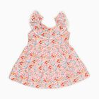 Infants' Pink Floral Cotton Ruffled Frock, हल्का गुलाबी, small image number null