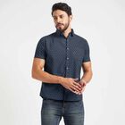 Cotton Printed Casual Shirt, Navy Blue, small image number null