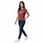 Women's Purple Round Neck Regular T-Shirt, Purple, small