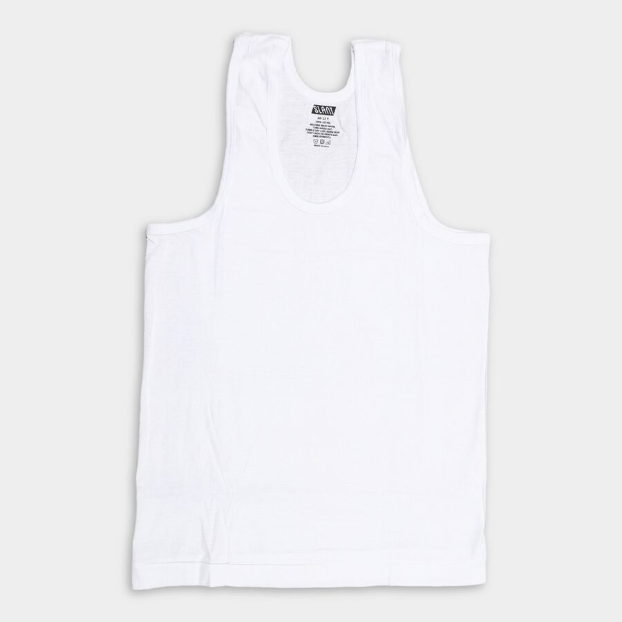 Boys' 100% Cotton Vest (Pack of 2), White, large image number null