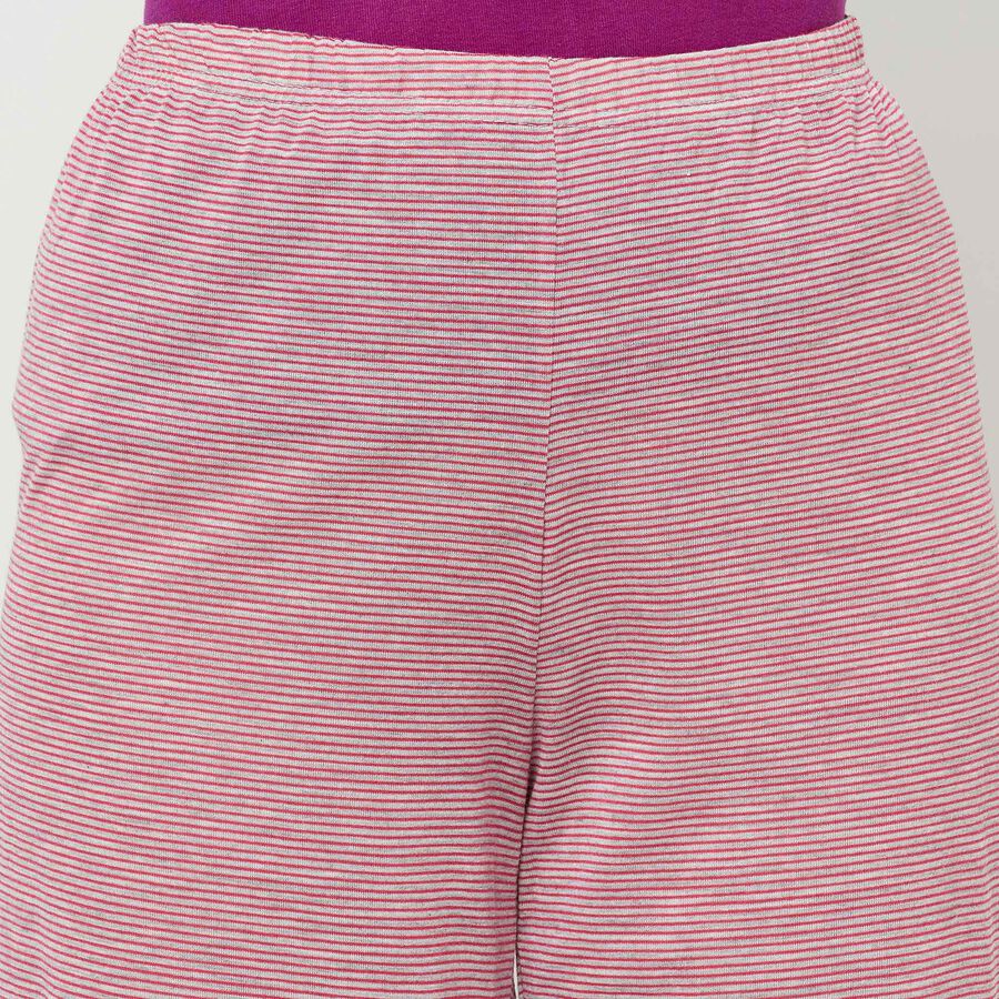Stripes Full Length Pyjama, Fuchsia, large image number null