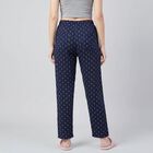 Women's Navy Blue Straight Fit Printed Lounge Pyjama, नेवी ब्लू, small