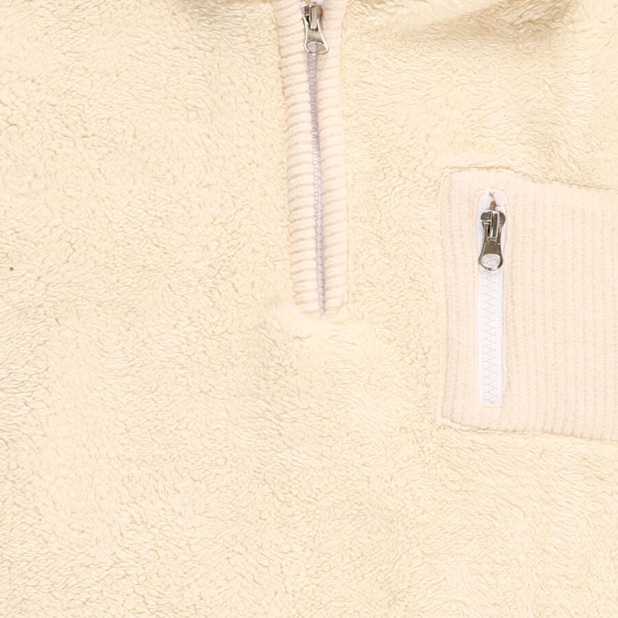 Boys Soft Beige Hooded Casual Sweatshirt, Beige, large image number null