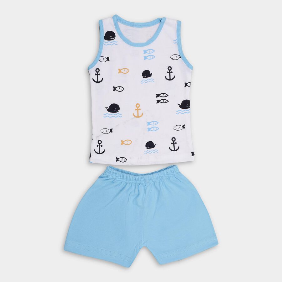Infant Boys' 100% Cotton Baba Suit , Light Blue, large image number null