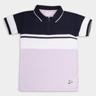 Boys' Light Lilac Collar Half Sleeves T-Shirt, Lilac, small image number null