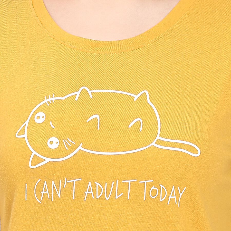 Ladies' Round Neck T-Shirt , Mustard, large image number null